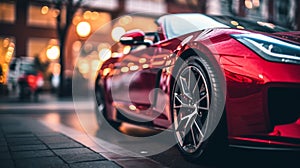 close up of a generic red sports car