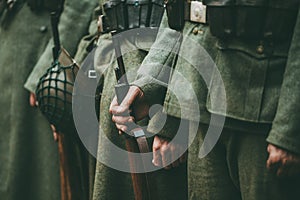 Close up of german military ammunition of a German soldier