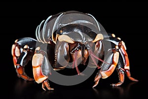 Close up of Giant spider on black background,  (Heteroptera)