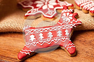 Close up gingebread cookies