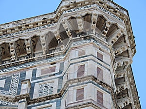 Close up of Giotto\'s bell tower Florence