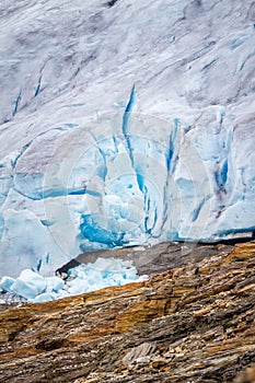 Close up of the glacier Svartisen in Norway