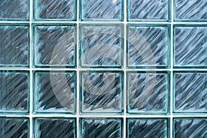 Close up glass block wall pattern background.