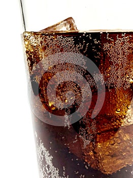 Close up of a glass of cola