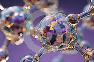 Futuristic Crystal Molecule Structure