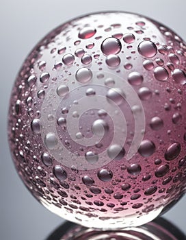 Close-up of a glass sphere with water droplets photo