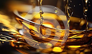 Close-Up of Glistening Bowl of Golden Oil