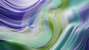 The close up of a glossy liquid surface abstract in lavender, mint green, and olive green colors with a soft focus