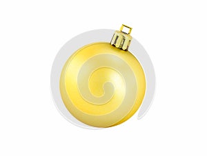 shiny yellow gold christmas ball isolated on white background