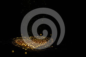 Close up of Gold powder of symbols