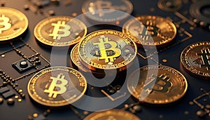 Golden Bitcoin Cryptocurrency: Digital Wealth and Blockchain Innovation photo