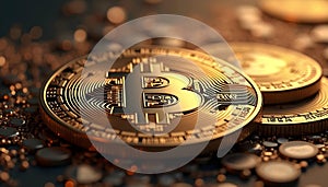 Golden Bitcoin Cryptocurrency: Digital Wealth and Blockchain Innovation photo