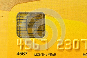 Close up of golden credit card
