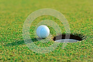 Close up of golf ball