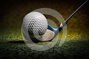 A Close up of a Golf Ball and a Driver Club - Generative AI