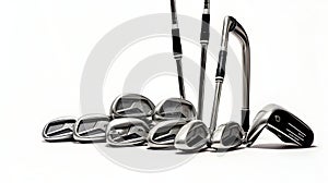 Close-up of golf clubs and ball