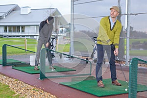 Close up golf training