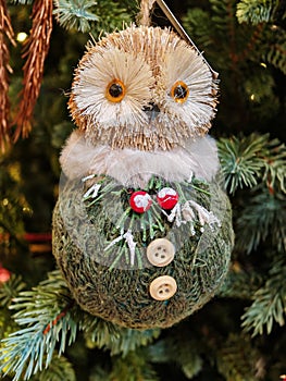 Close up of gorgeus own on christmas tree