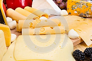 Close Up of Gourmet Cheese Board Appetizer