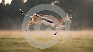A close-up of a graceful gazelle in mid-leap, showcasing its incredible agility.