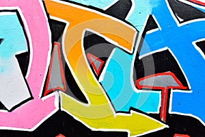 Close-up of the graffiti