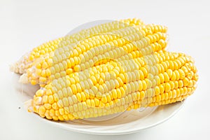 Close up grains of ripe corn