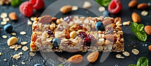 Close-Up of Granola Bar on Table