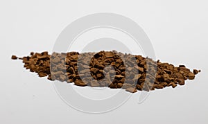 Close-up of granules of granulated instant coffee