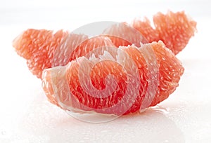 Close up of grapefruit pulp