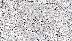 Close up gravel Many small crushed stones construction materials production factory, heavy industry concept