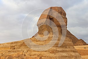 Close-up of Great Sphinx of Giza in Cairo, Egypt