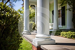 close-up of a greek revival column base