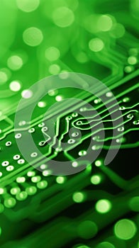 Close Up of Green Circuit Board