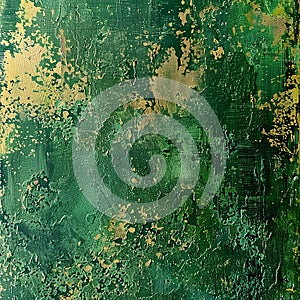 Close-up of a green and gold textured surface