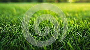 Close up of green grass, texture of natural green lawn garden