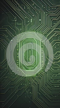 Close up of a green high tech circuit board background illustration