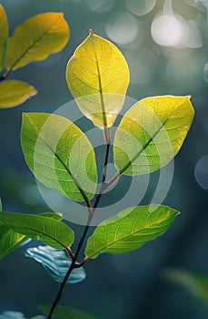 Close Up of a Green Leaf on a Branch