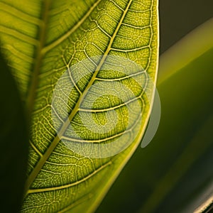 Is blurred emphasizing the leaf s detailed structure creating a