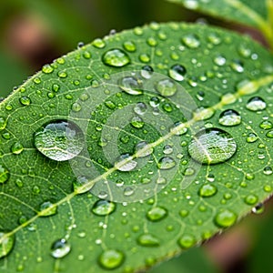 Softly blurred, emphasizing the leaf's detailed structure and the