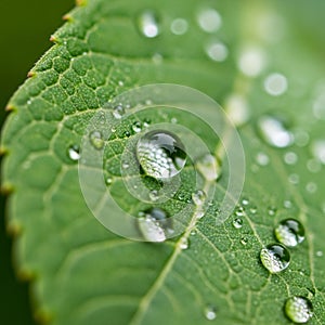 The background is softly blurred, emphasizing the details on the leaf