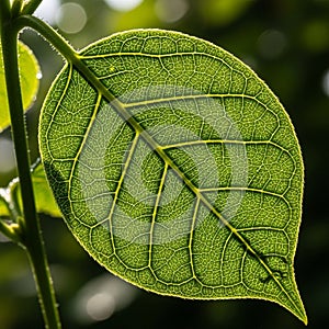 Background is softly blurred, emphasizing the leaf s prominent position
