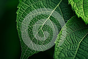 Close-up of Green Leaf Veins