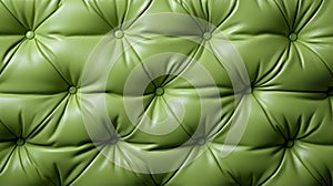 A close up of a green leather upholstery