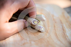 Close up green lemon grass