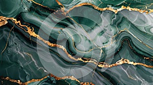 A close up of a green marble surface with gold veins. AIG51A