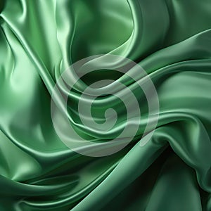 Close Up of Green Silk Fabric