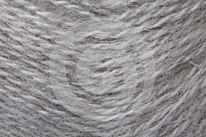 Close-up of grey knitting ball