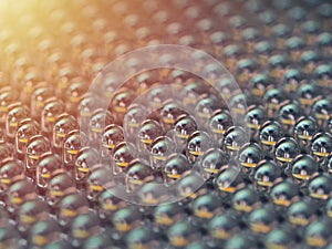 Close up on a grid of an LED array