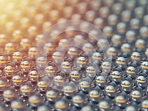 Close up on a grid of an LED array