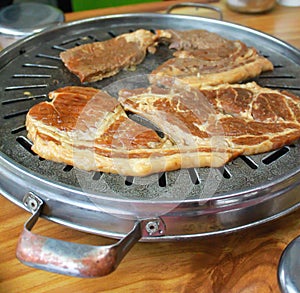 Close up Grilled Galbi (Korea food)